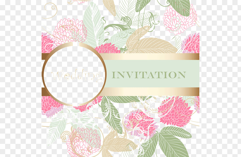 Romantic Floral Wedding Invitations PNG