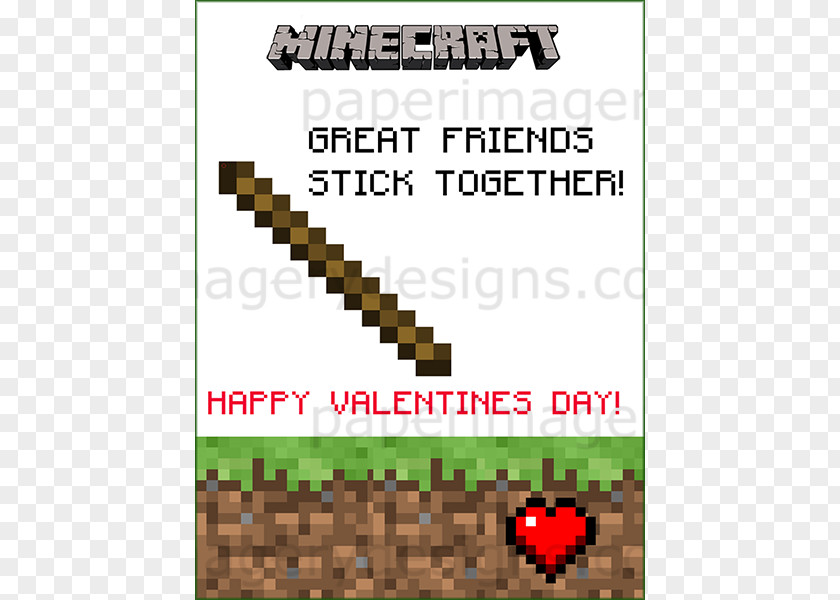 Valentine's Day Card Minecraft: Paper Cut-Outs Video Games Playing PNG