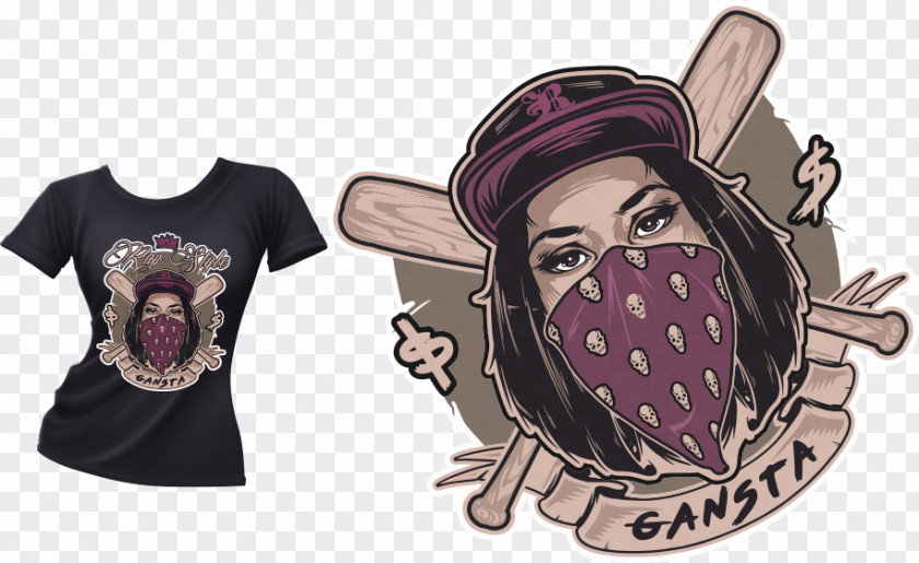 Vector Pirate Beauty Printing Printed T-shirt PNG