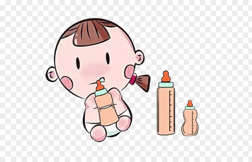 Baby Bite Bottle Picture Material Milk Child Drinking PNG