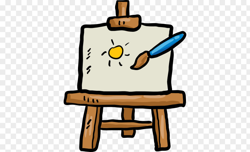 Cartoon Material Painting Easel Canvas PNG