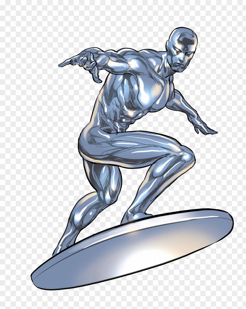 Surfer Silver Iron Man Thanos T-shirt Marvel Comics PNG