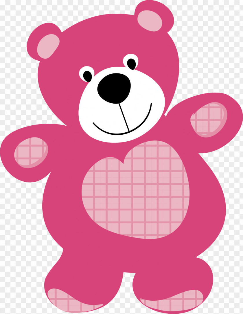 Hand Painted Red Bear Cartoon Drawing PNG