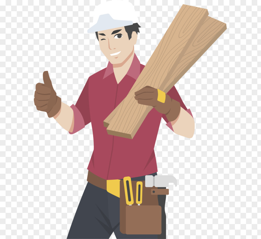 Brick Construction Worker Laborer Wood Wall PNG