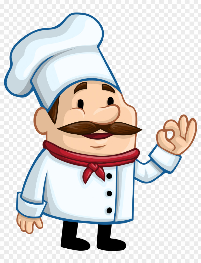 Hand-painted Cartoon Chef Foreign Short Beard Restaurant Illustration PNG