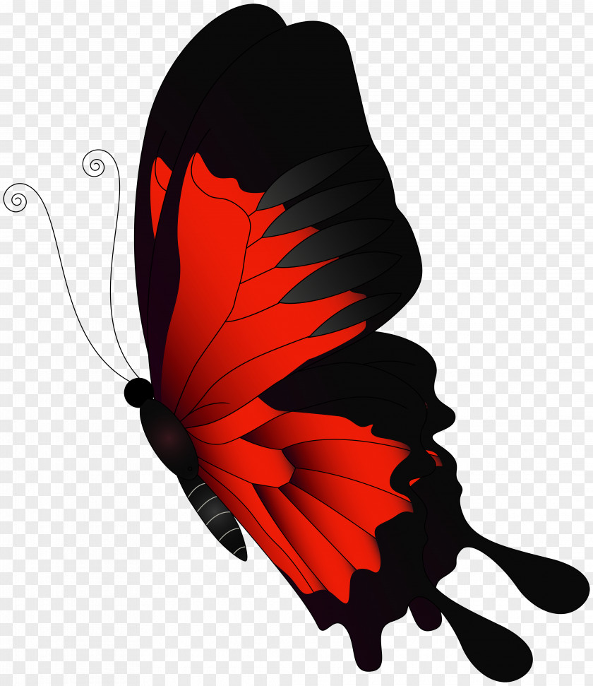 Red Flying Butterfly Clip Art Flight PNG