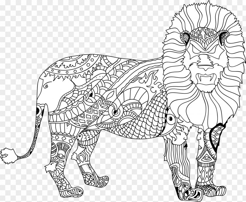 Tiger Lion Drawing Line Art Cat PNG