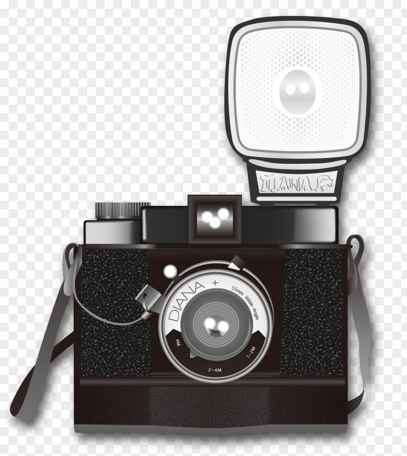 Vector Hand-painted Camera Photographic Film Mirrorless Interchangeable-lens Photography PNG