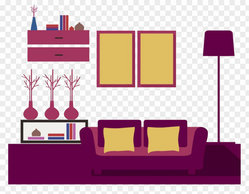 Vector Graphics Design Living Room Home Illustration PNG