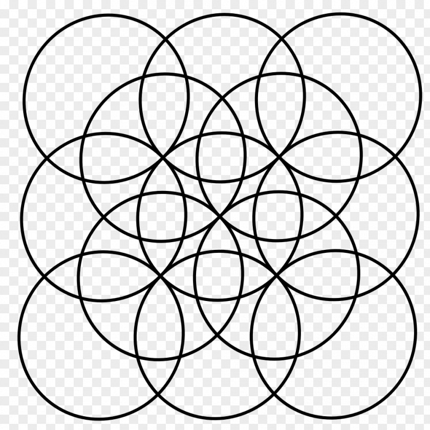Circle Overlapping Circles Grid Point Geometry Vesica Piscis PNG