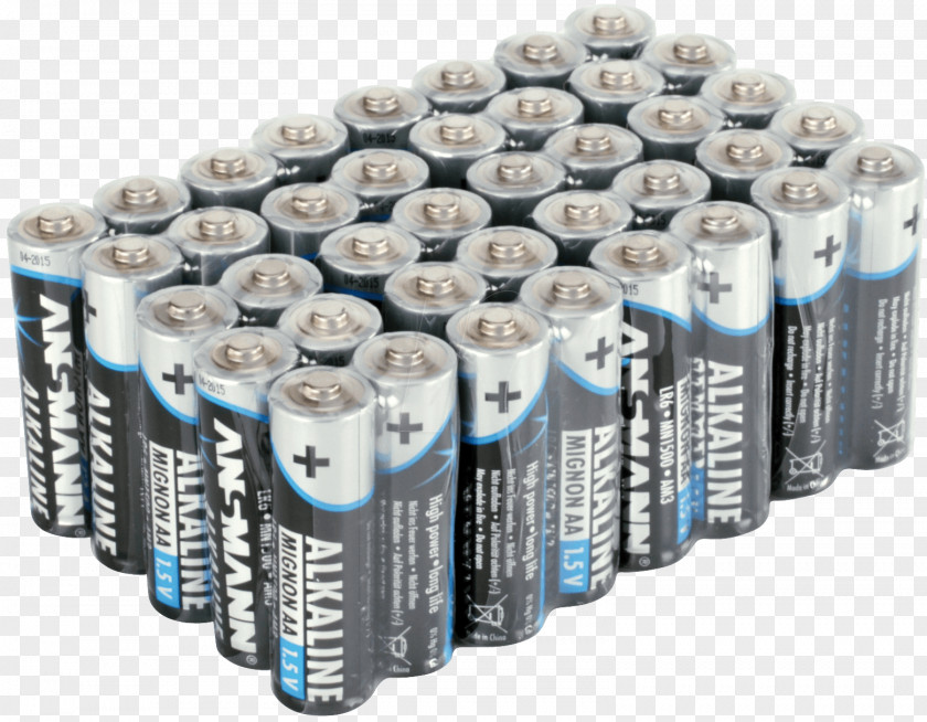 Electric Battery Alkaline AA Cylinder Capacitor PNG