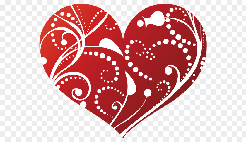 Paisley Motif Valentines Day Heart PNG