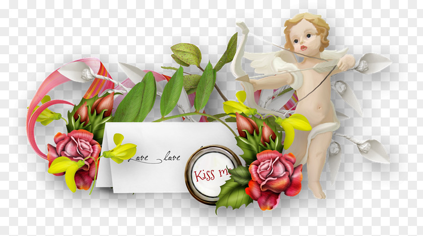 Cupido Floral Design Valentine's Day Cupid Heart PNG