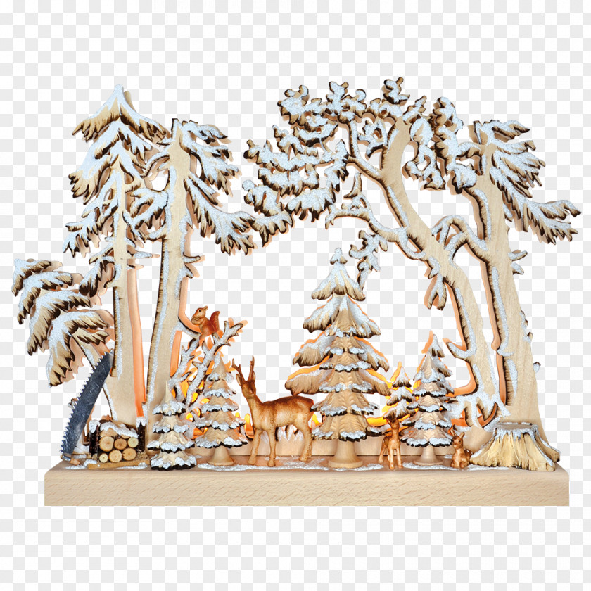 Forest Scenes Tree Figurine PNG