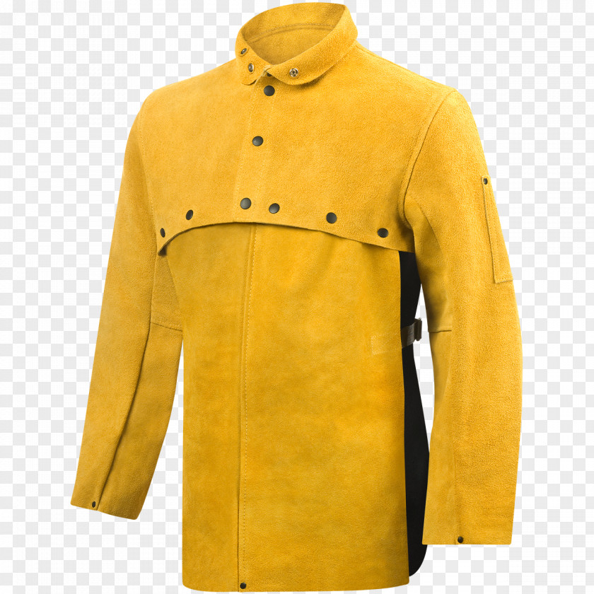 Front Collar Roll Jacket Sleeve Cowhide Welding Bib PNG