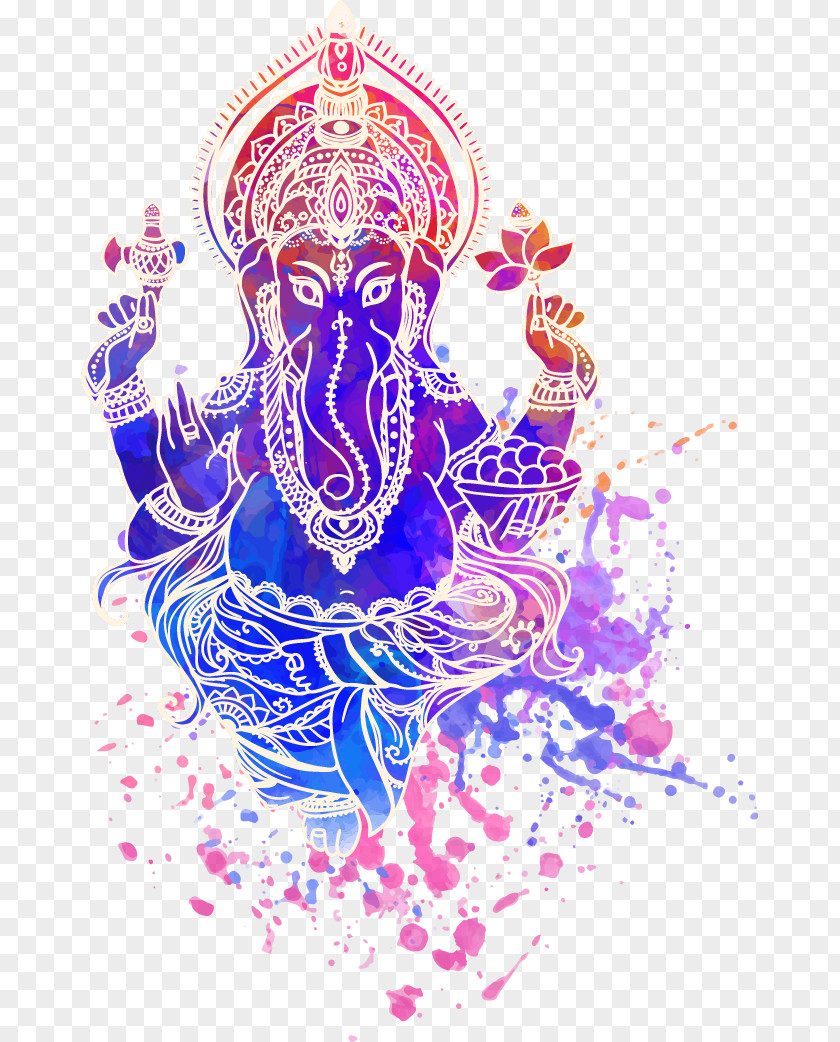 Ink Illustrations; Wind Like Gods Ganesha Shiva Ganesh Chaturthi Hinduism Illustration PNG