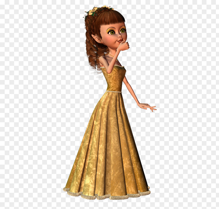 Pjs Brown Hair Gown Character PNG