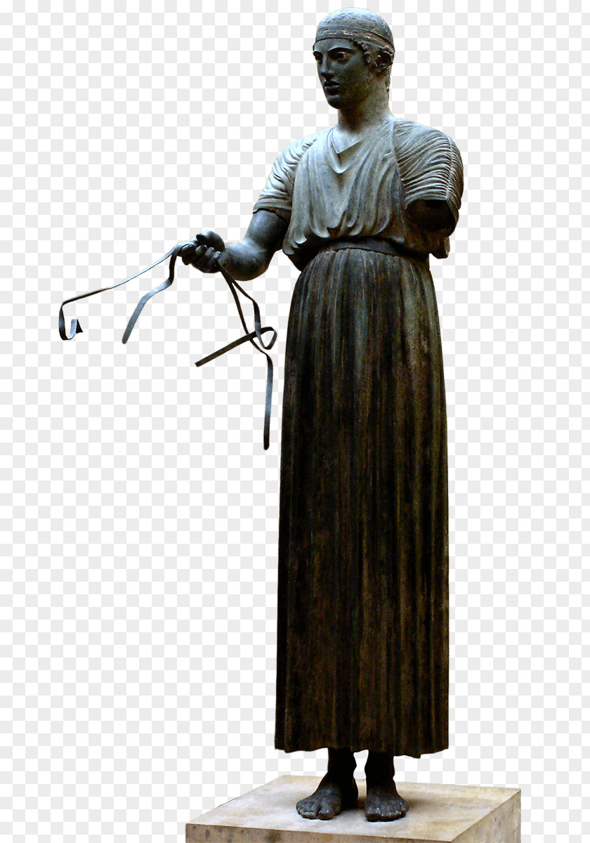 Ancient Greek Sculpture Delphi Archaeological Museum Charioteer Of Kore PNG