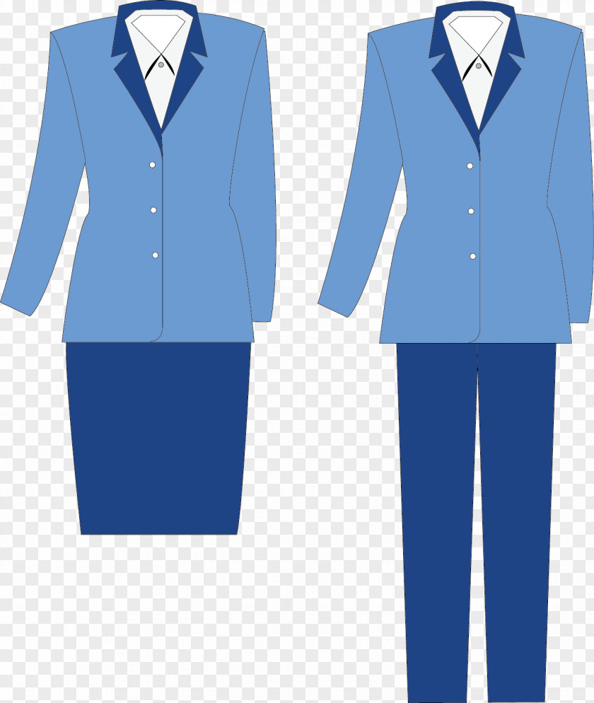 Blue Dress Tuxedo Clothing Uniform Cotton Top PNG