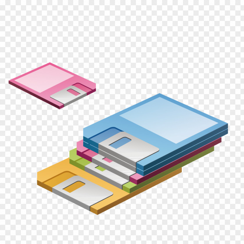 Color Book Folder Floppy Disk Icon PNG