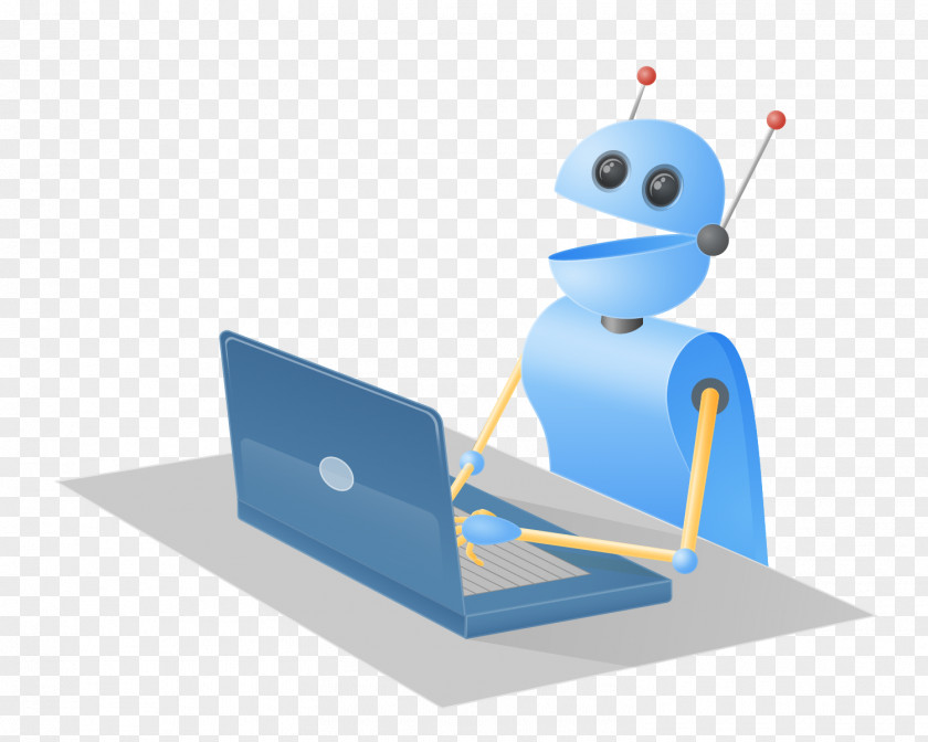 Robot Chatbot Computer Desk Clip Art PNG