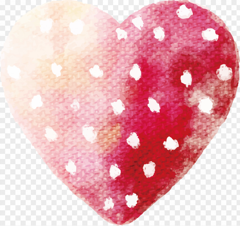Red Heart Watercolor Painting PNG