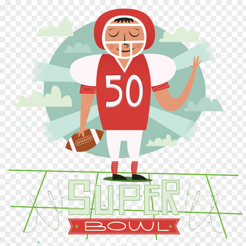American Football Vector Material Cartoon Hand NFL Super Bowl Helmet Sport PNG