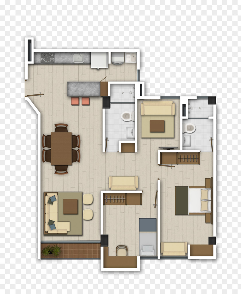 Apartment Building Floor Plan Sea Facade PNG