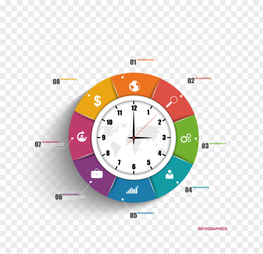 Clock Infographic PNG