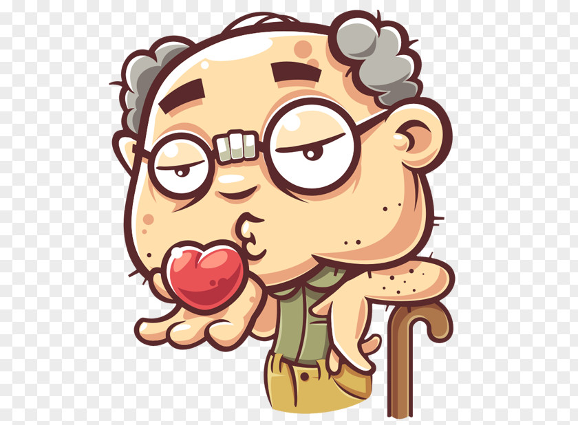 Sticker Telegram Grandfather Nose Clip Art PNG