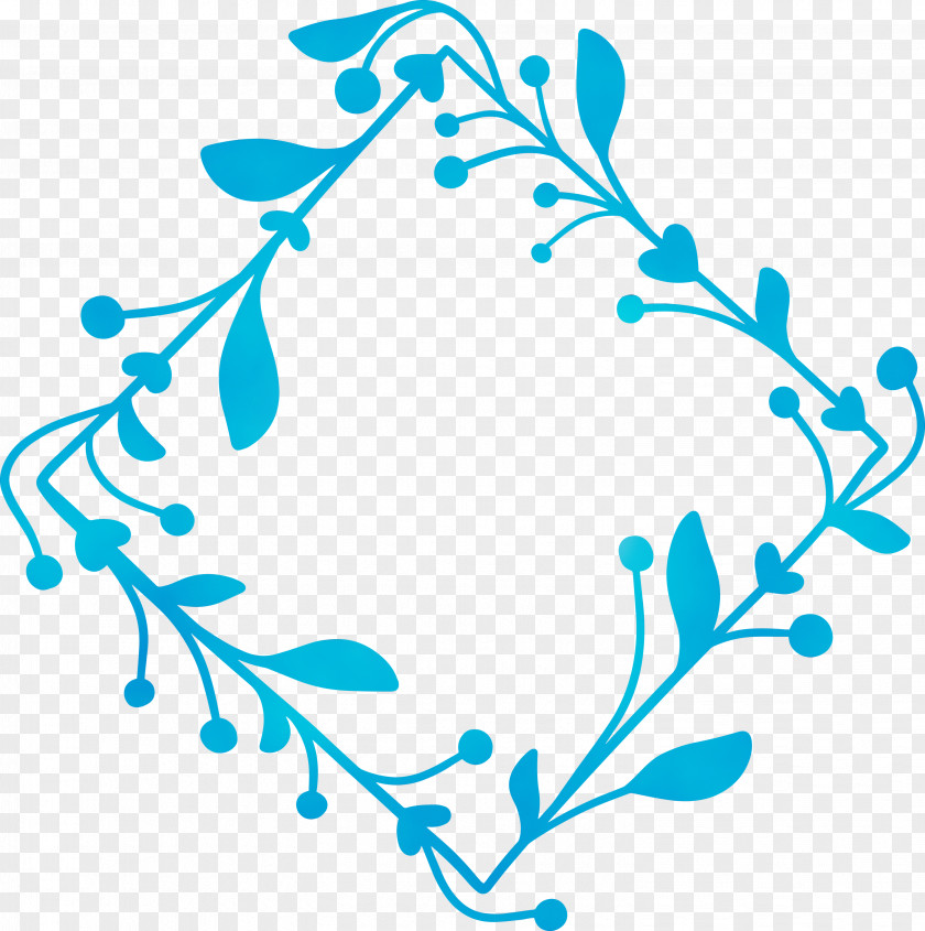 Aqua Turquoise Teal Branch PNG