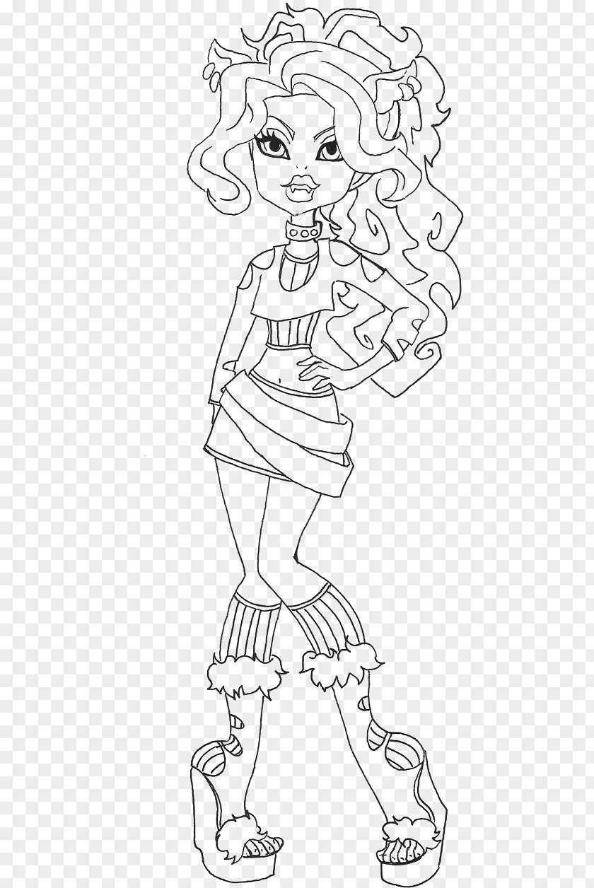 Monster High Frankie Clawdeen Wolf Doll Colouring Pages Coloring Book PNG