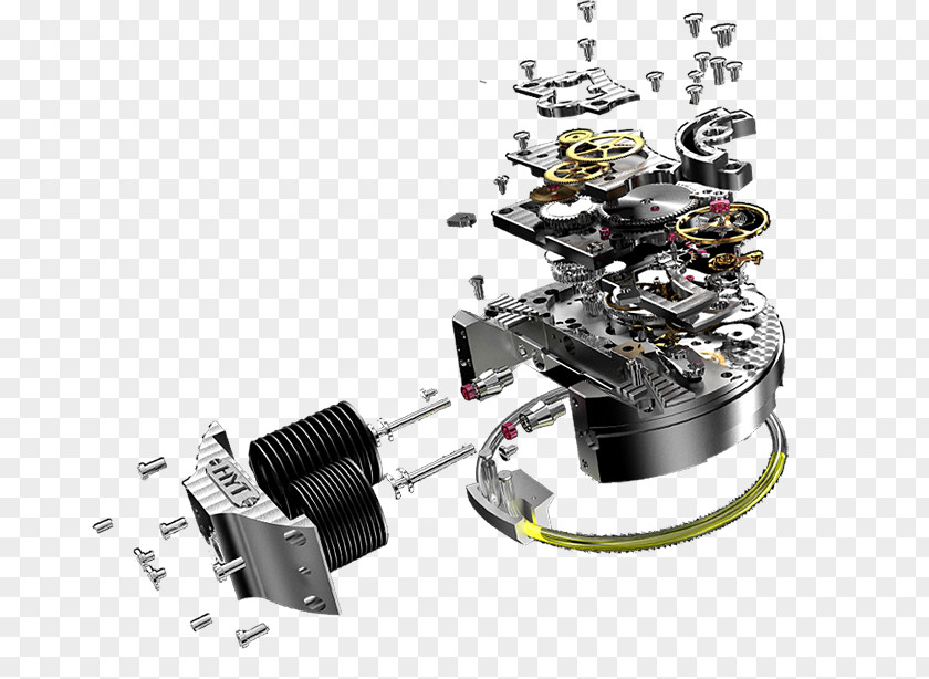 Exploded HYT Mechanical Watch Mechanics Clock PNG