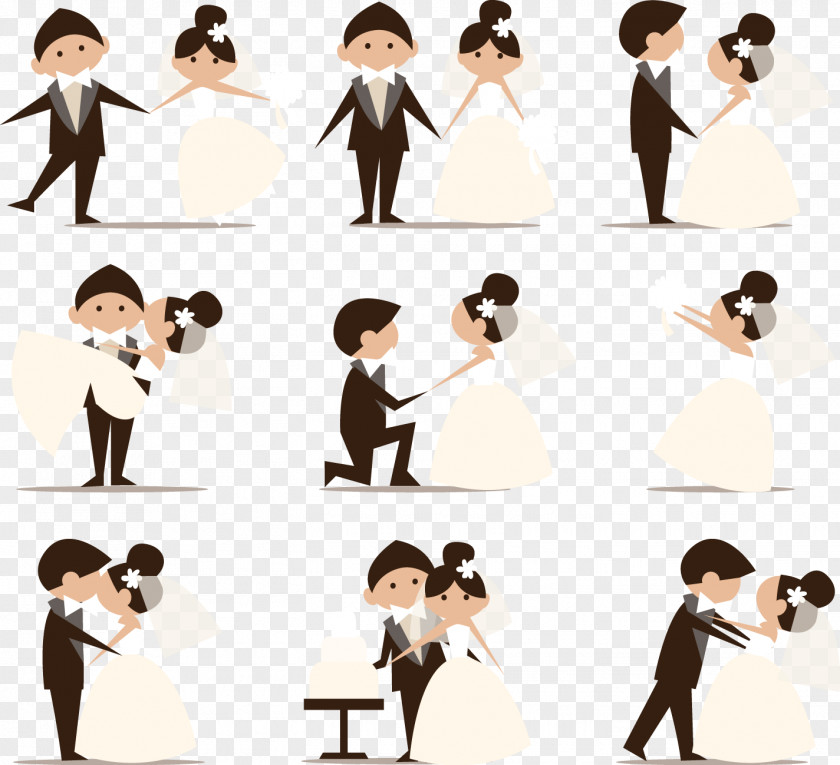 Cartoon Wedding Invitation Bridegroom Convite PNG