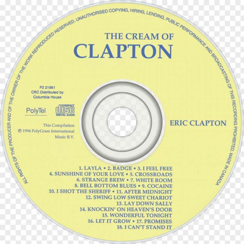 Eric Clapton 1993 Compact Disc Brigham Young University Wheel Brand PNG