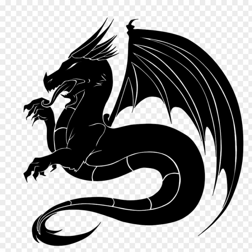 Tat Dragon Black Carnivora Silhouette PNG