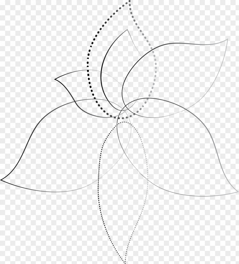 Black Line Flowers White Art Pattern PNG