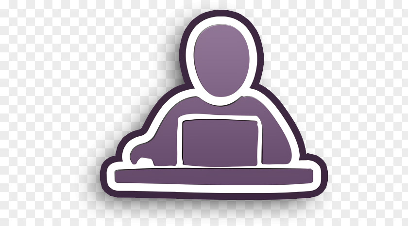 Computer Icon Studying Man With Laptop PNG