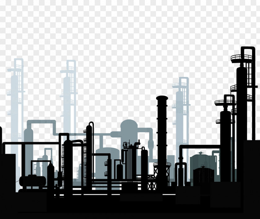 Refinery Silhouette Oil Petroleum Industry Clip Art PNG