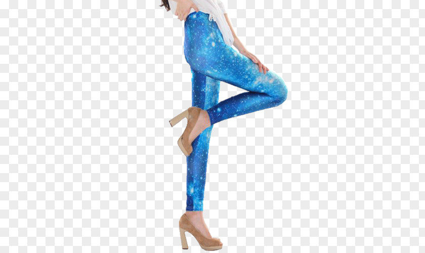 Light Galaxy Leggings Turquoise PNG