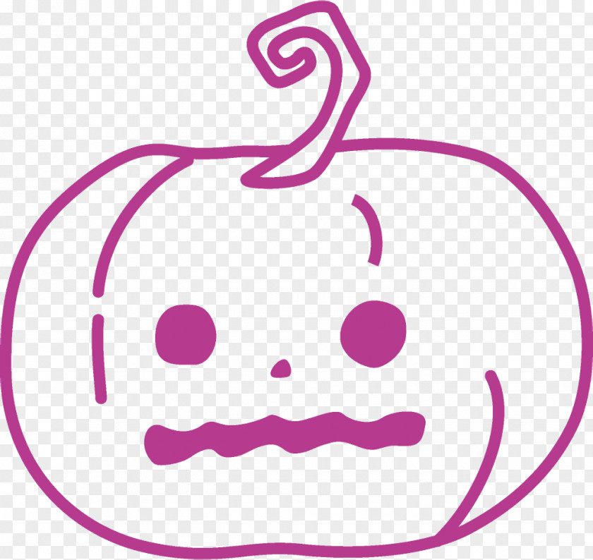 Magenta Smile Jack-o-Lantern Halloween Carved Pumpkin PNG