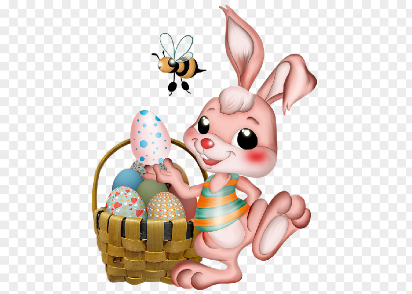 Cartoon Bunny Egg Bee Easter Clip Art PNG