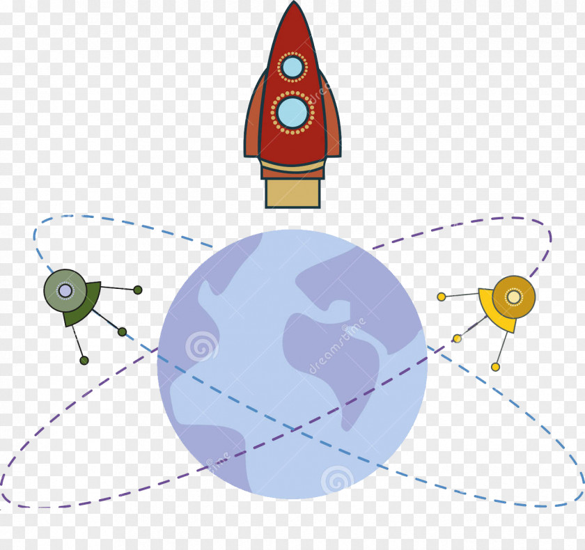 Fly Cartoon Spaceship Earth Spacecraft Rocket PNG