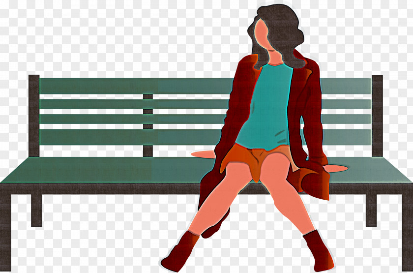 Park Bench Girl PNG