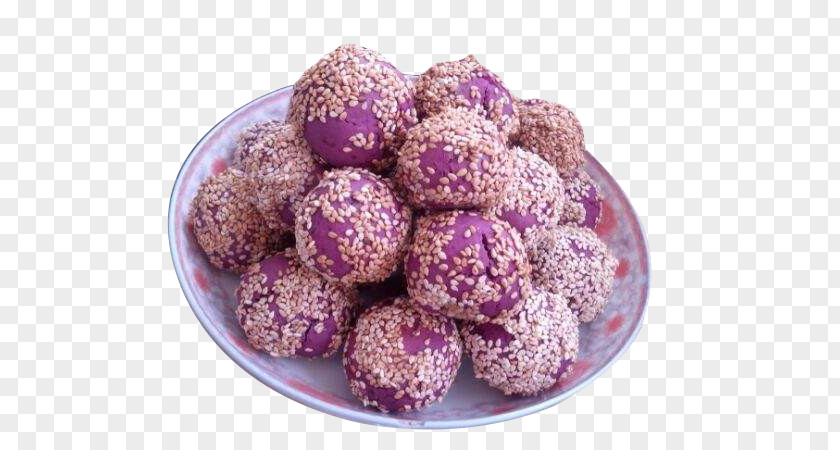 Purple Potato Flour Rum Ball Jian Dui Mochi Dioscorea Alata PNG