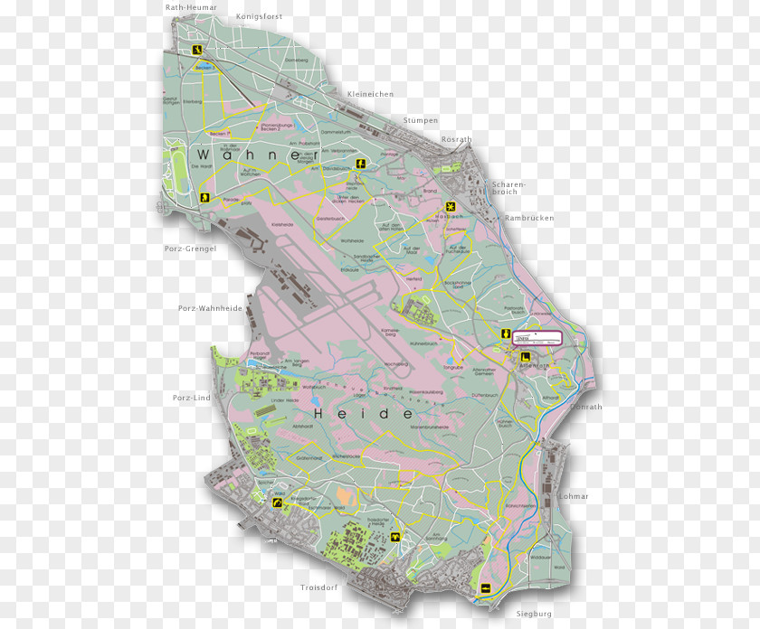 Map Bergische Heideterrasse Königsforst Wahner Heide Hiking PNG