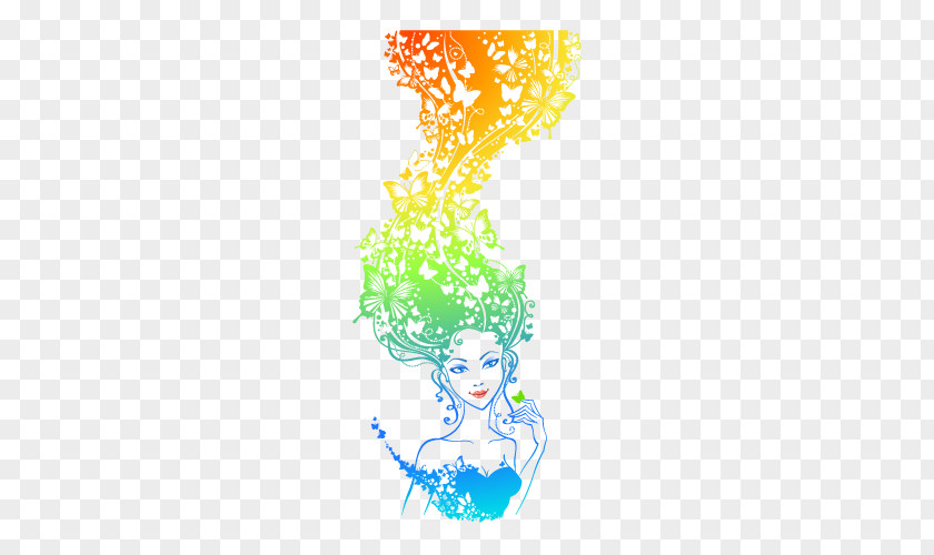 Vector Creative Goddess Hair Euclidean Illustration PNG