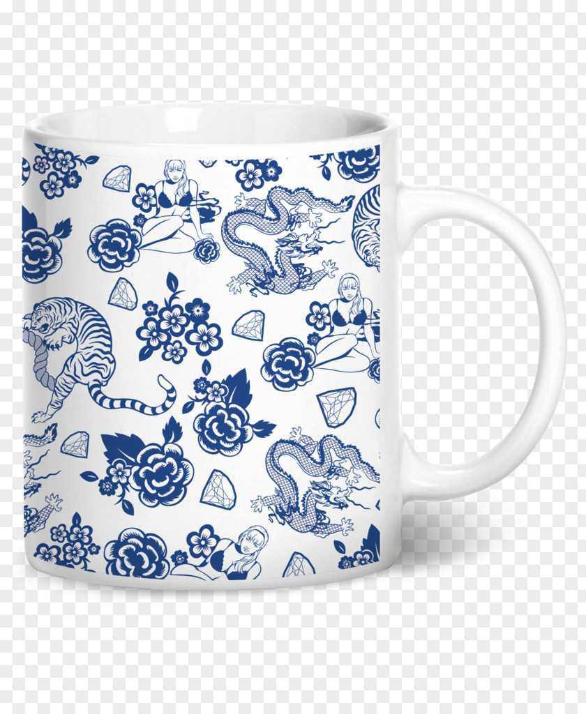 Chinese-blue Coffee Cup Blue And White Pottery Mug Visual Arts Porcelain PNG