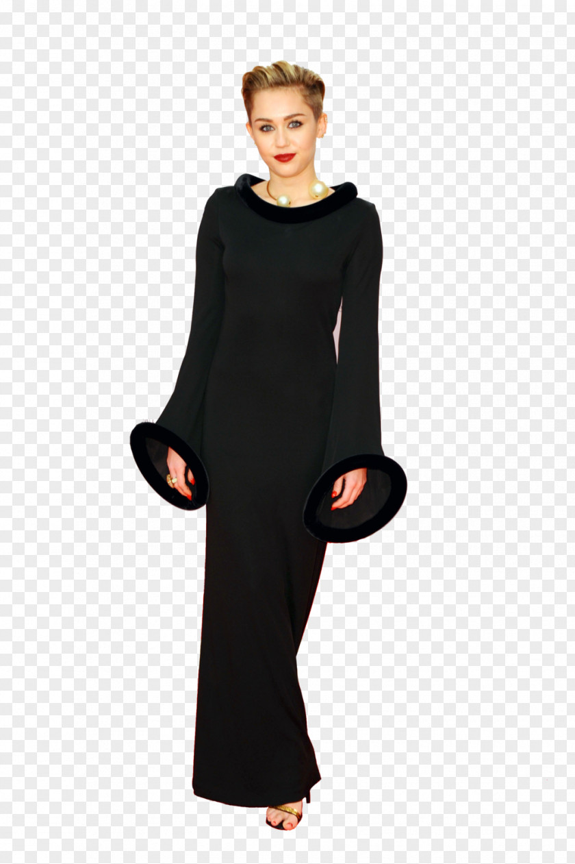 Dress Black M Shoulder Sleeve Costume PNG