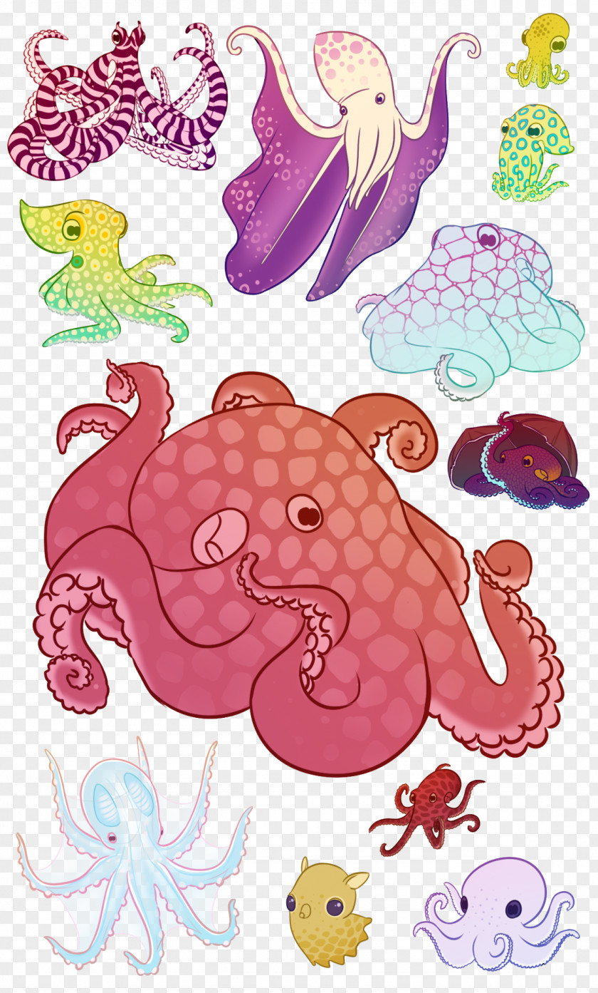 Cute Octopus Cephalopod Visual Arts Clip Art PNG